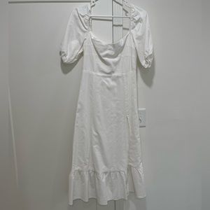 White midi dress